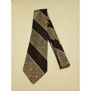Cravatte Fine Jacqueline Brown Blue 100% Polyester Men's Neck Tie 56‎ inches